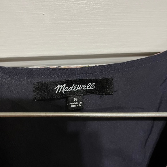 Madewell Drawstring Faux-Wrap Mini Dress in Daisy Reverie - Picture 5 of 6